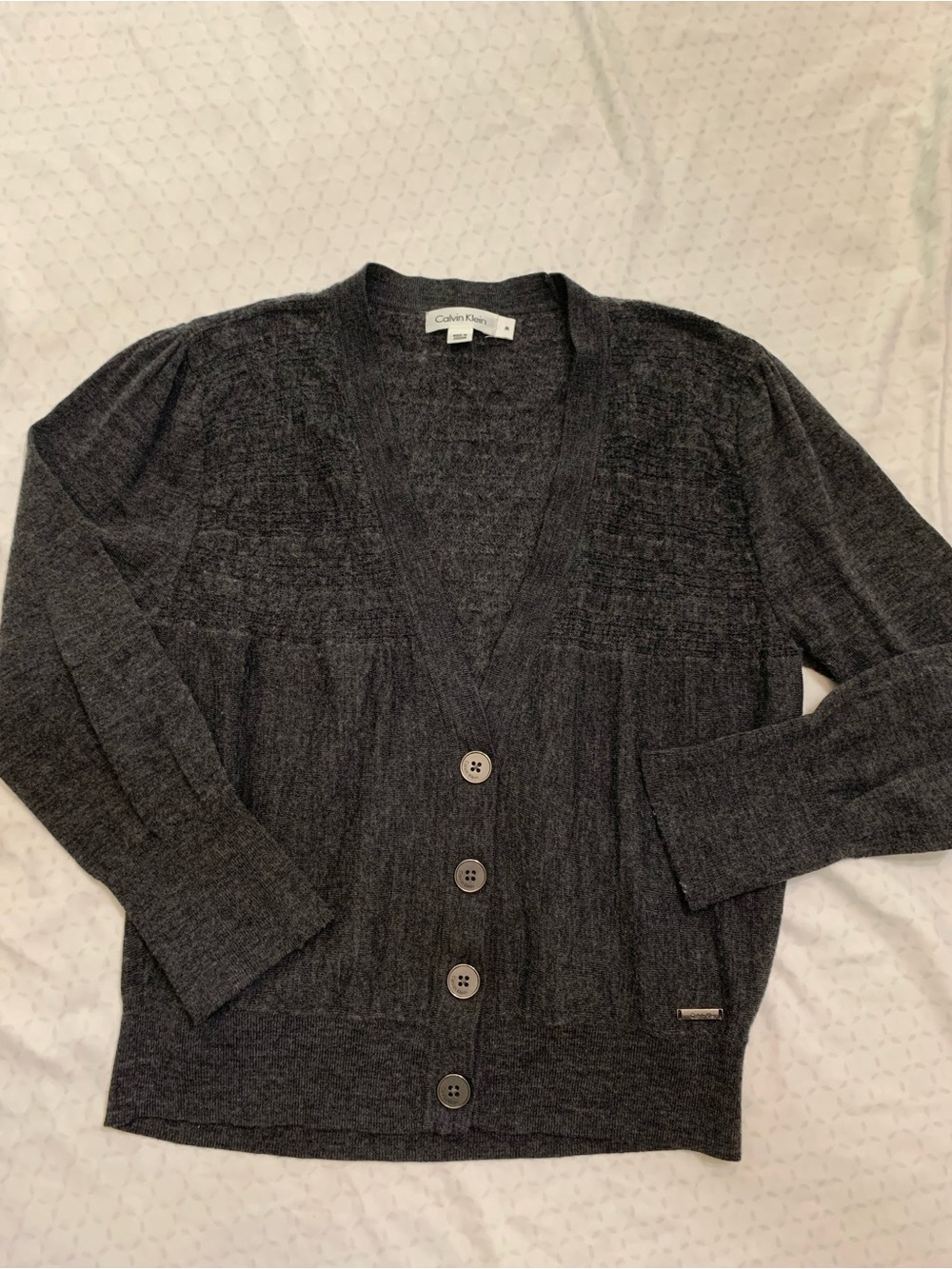 Calvin Klein Dark Gray V-Neck Cardigan
